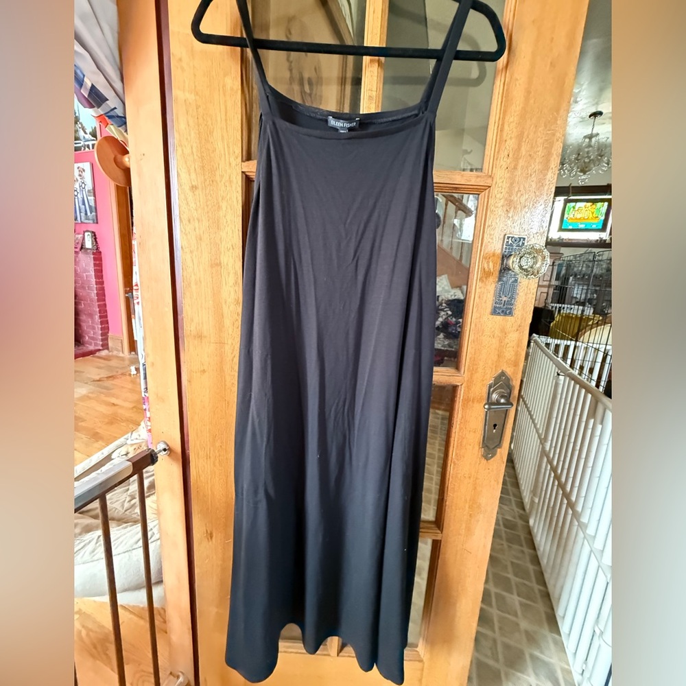 Eileen Fischer Elegant Black Sleeveless cami Dress